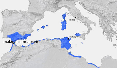 Poblaciones Púnicas se establecieron en Cartago, norte de la actual Túnez, como consecuencia de los movimientos coloniales fenicios, en el año 814 a.C.