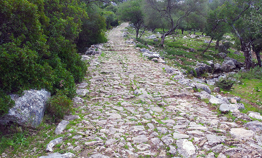 Roman road from Benaocaz to Ubrique province of Cadiz