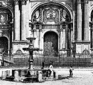 Fuente de la Plaza del Obispo año 1906