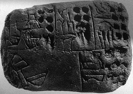 Pictographic tablet  Mesopotamia Sumerian 3300 B.C.