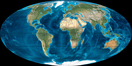 The distribution of the Earth today